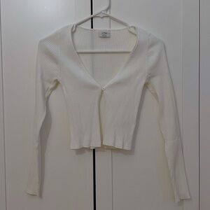 Aritzia Wilfred Corelli Cropped Cardigan - Size S - Light Birch